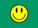 Smiley auf grünem Grund