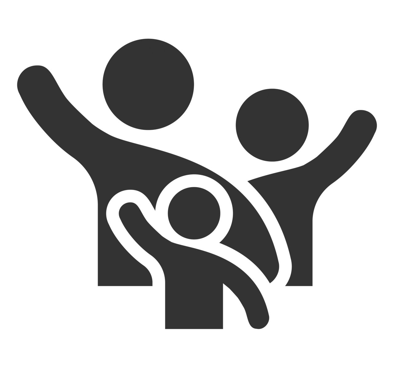 Das Icon zeigt zwei Erwachsene und ein Kind als Symbol für Familie.