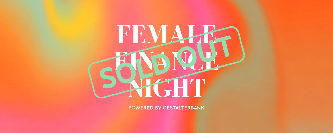 Logo Female Finance Night mit Hinweis "SOLD OUT"