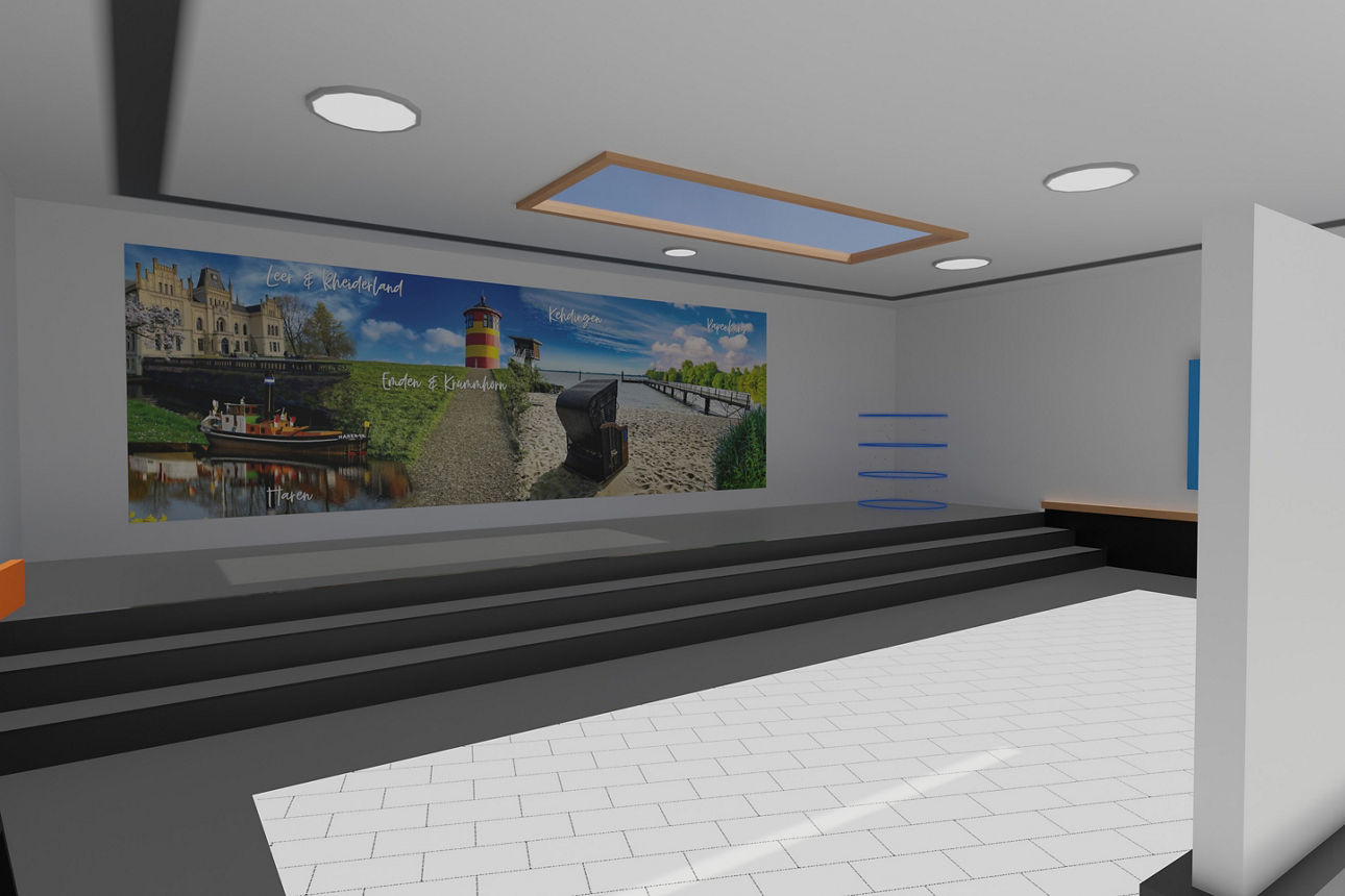 Eingangsbereich der virtuellen Filiale. 