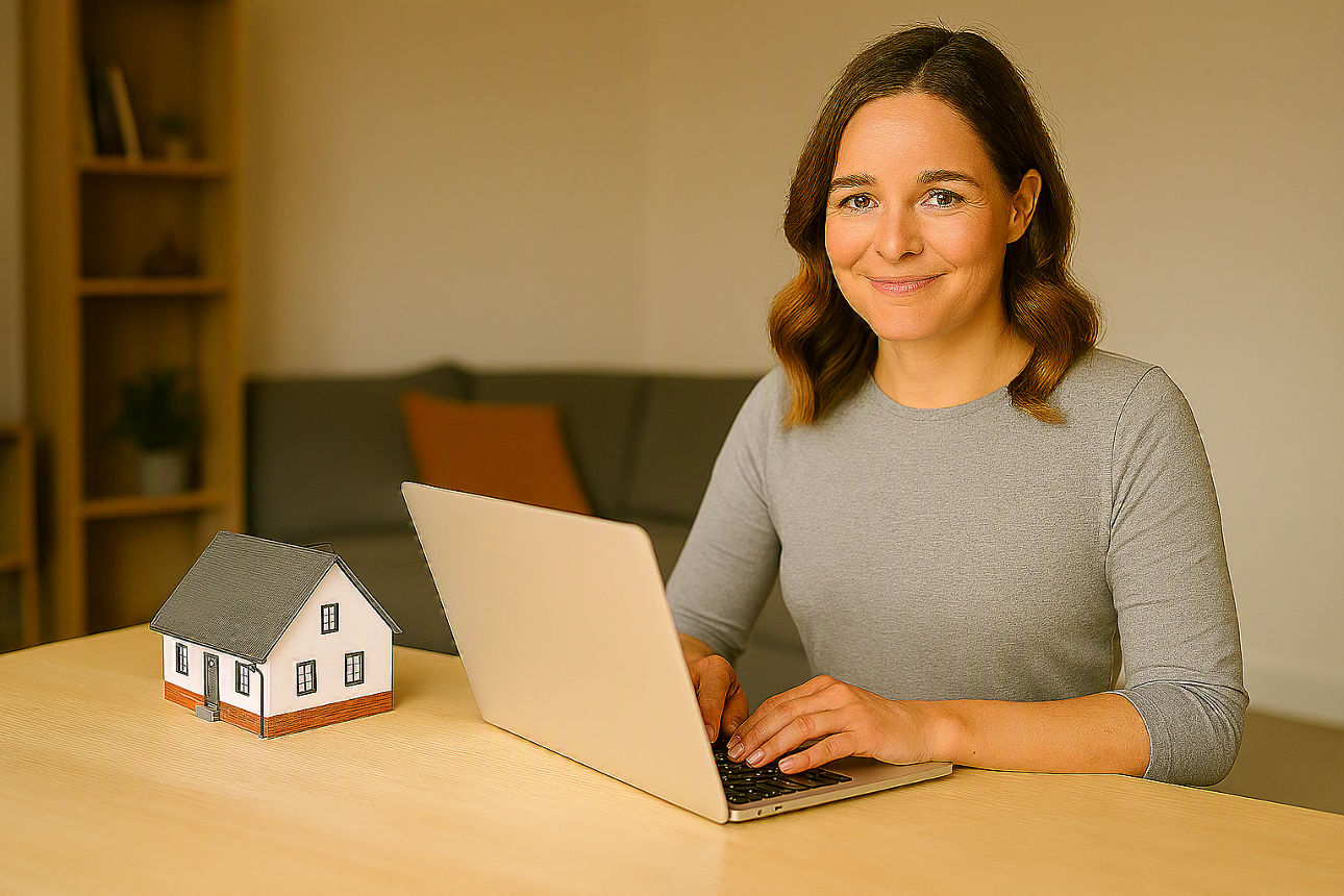 Frau vor Computer