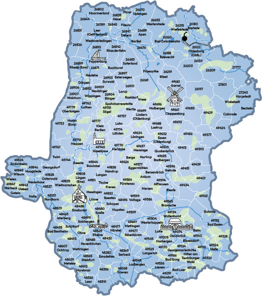 Eine detaillierte Karte von Deutschland