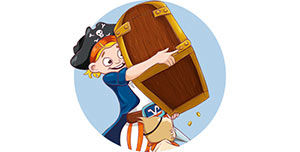 Schatztruhe wird weggetragen