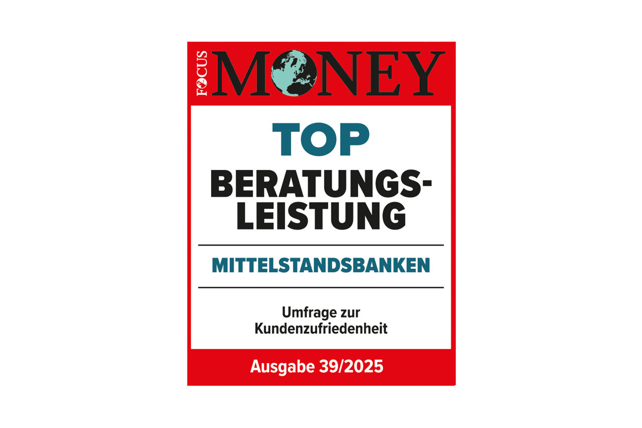 FocusMoney Umfrage zur Kundenzufriedenheit - Siegel Berliner Volksbank für Top Beratungsleistungen
