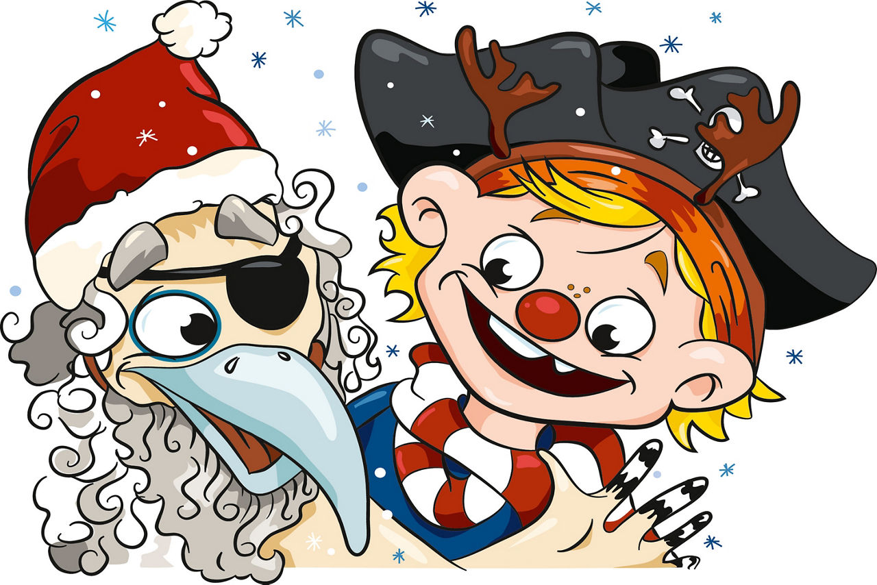 Flint und Basti in Weihnachtsstimmung.