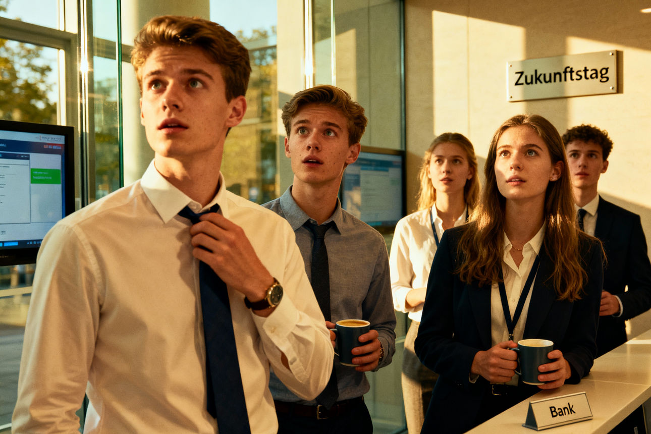 Junge interessierte Menschen in schicker Kleidung