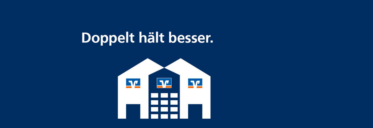 Schematische Darstellung von 2 Bankgebäuden