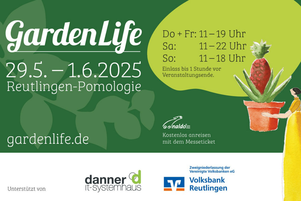 Infografik zur GardenLife 2025 in Reutlingen vom 29.05. bis 01.06.2025 