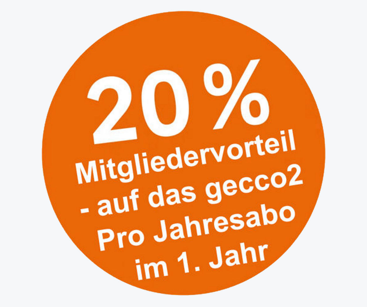 20% Mitgliedsvorteil- auf das gecci2 Pro Jahresabo im 1. Jahr