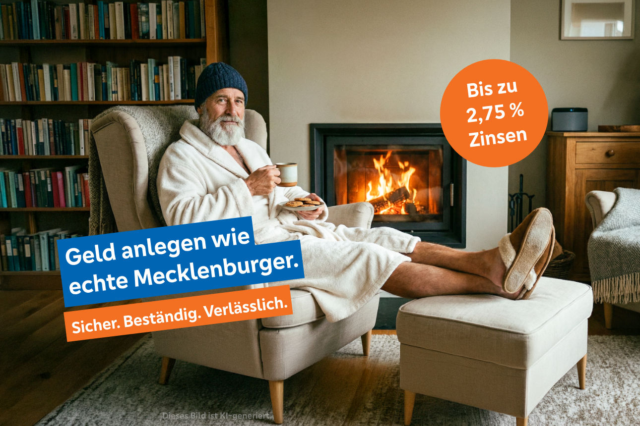 Ein Mann im Bademantel sitzt auf einem Sessel im Wohnzimmer.