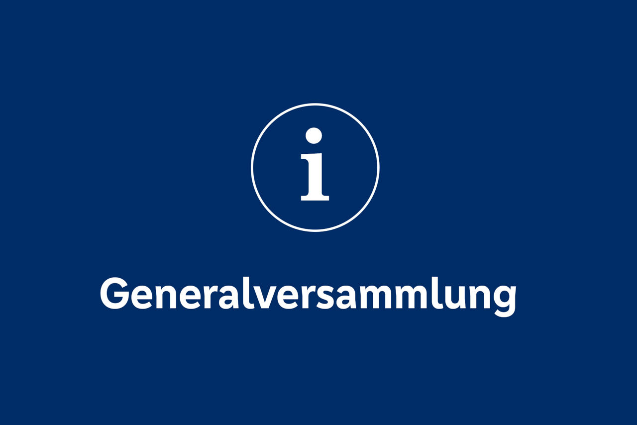 Info-Icon mit dem Text "Generalversammlung"