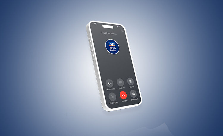 Eine Ansicht von dem Telefon-Brokerage auf einem Handy