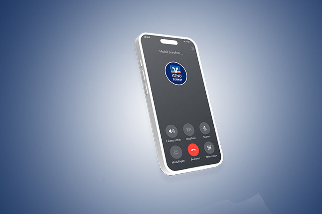 Eine Ansicht von dem Telefon-Brokerage auf einem Handy