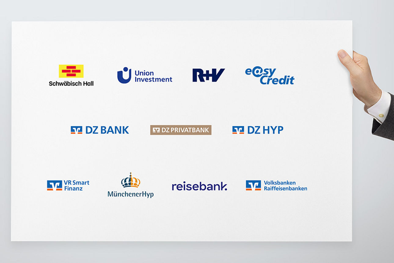 Übersicht mit allen Logos der Partner der Genossenschaftlichen Finanzgruppe