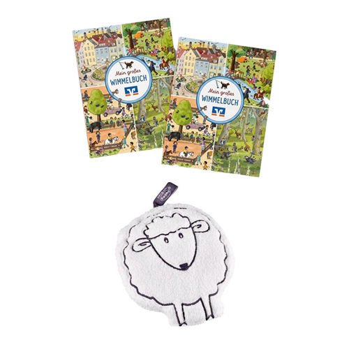 Geschenke Weltsparwoche Das große Wimmelbuch und Kirschkernsäckchen