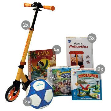 Hudora Roller, Popcorn Maschine Maquina de Palomitas, Spiel Catan Junior Kosmos, Smart Games Dinosaurier, Smart Games Schwing die Hufe, Fußball Jonrryin