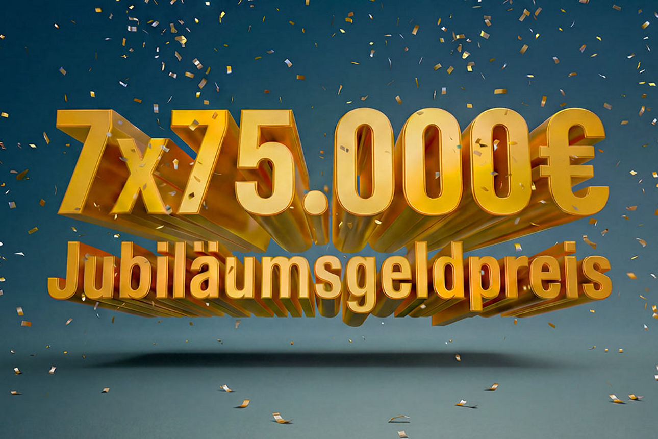 Geldpreis zum 75. Jubiläum des Gewinnsparens in Baden-Württemberg: 7 x 75.000 Euro