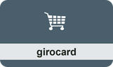 Graues Bild mit einem Einkaufswagen-Icon und einem Text "girocard"