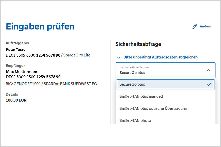 Sicherheitsabfrage Online-Banking