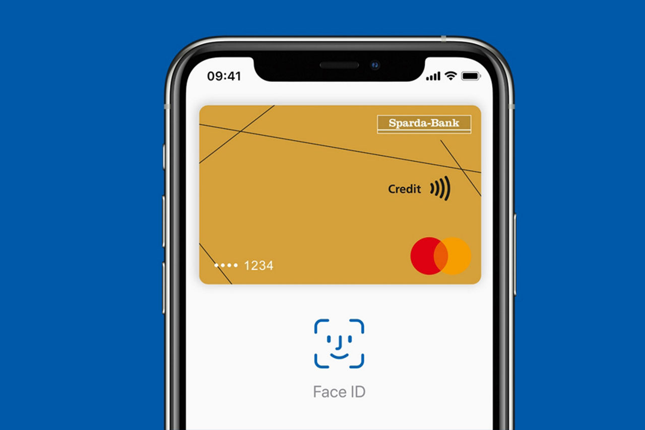 iPhone Wallet mit Mastercard Gold Kreditkarte