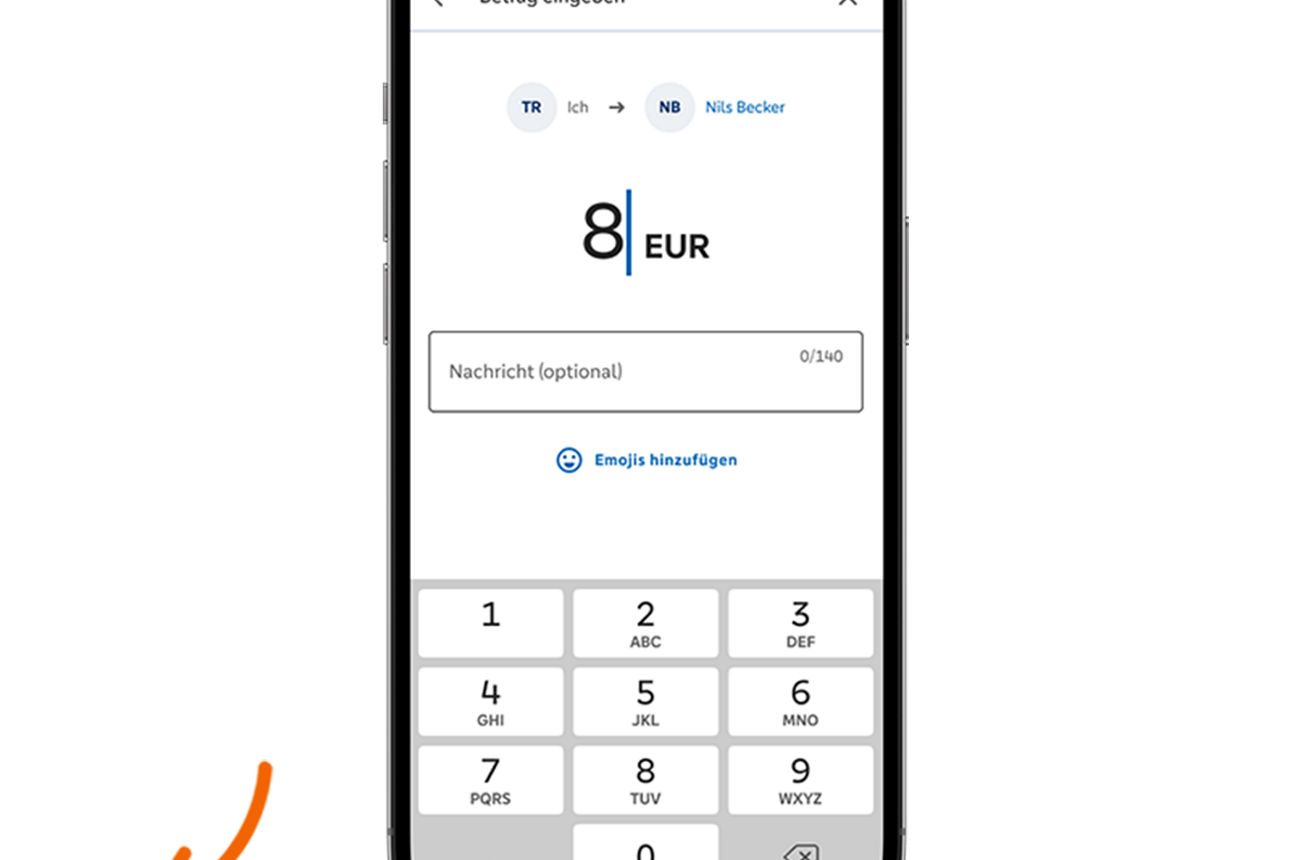 Ansicht des Geldtransfers
