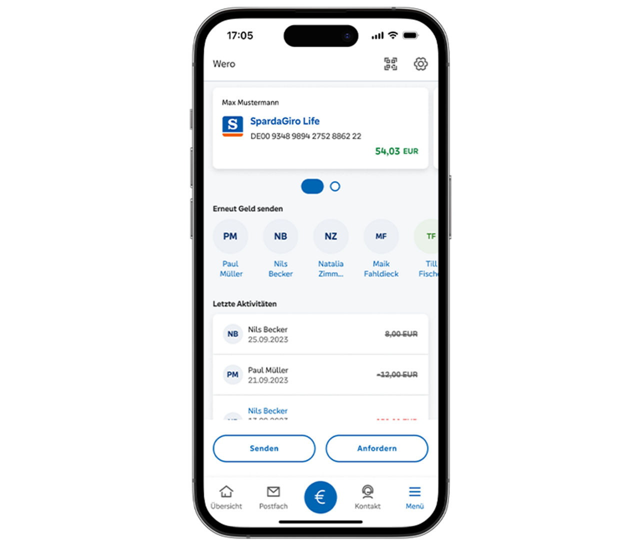 SpardaBanking App Kontenübersicht