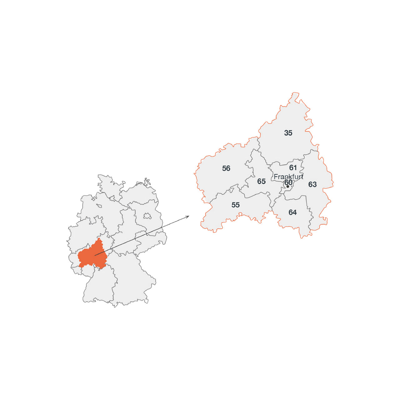 Ländergrafik zeigt exemplarisch die Anzahl regionaler givve® Card-Händler eines Bundeslandes