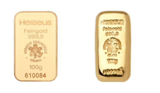 Zwei Goldbarren