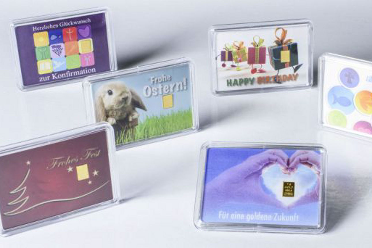 Verschiedene Goldbarren zu Verschenken