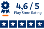 Play Store Rating 4,6 von 5 Sternen