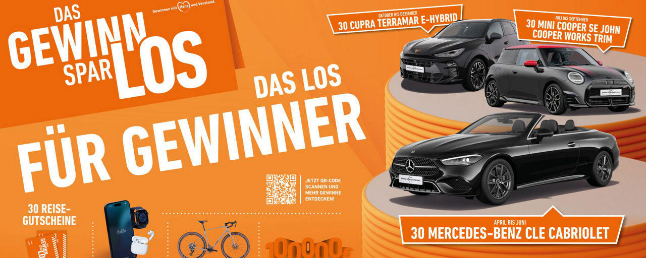 Banner des Gewinnsparvereins für Quartal 2 mit den Gewinnen