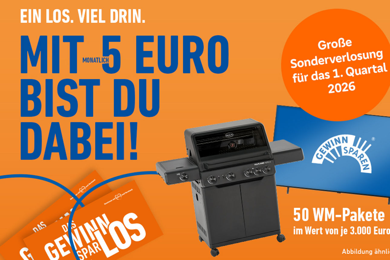 Gewinnsparlose und ein Gasgrill