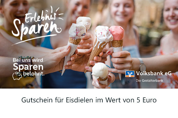 Gutschein für Eisdielen im Wert von 5 Euro