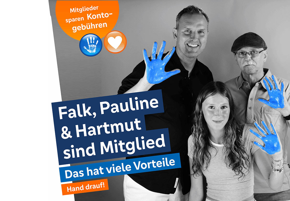 Blaue Hand