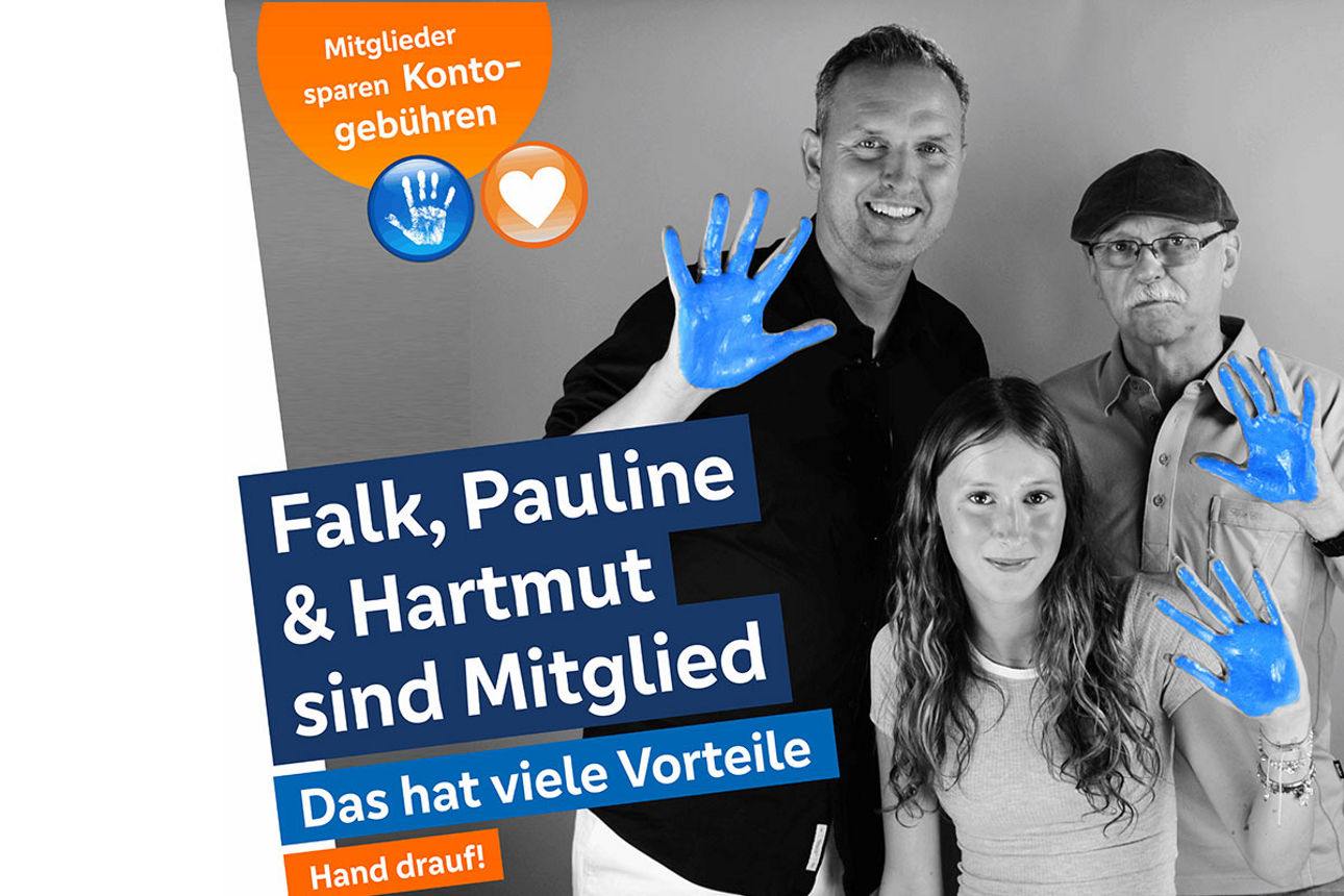 Blaue Hand