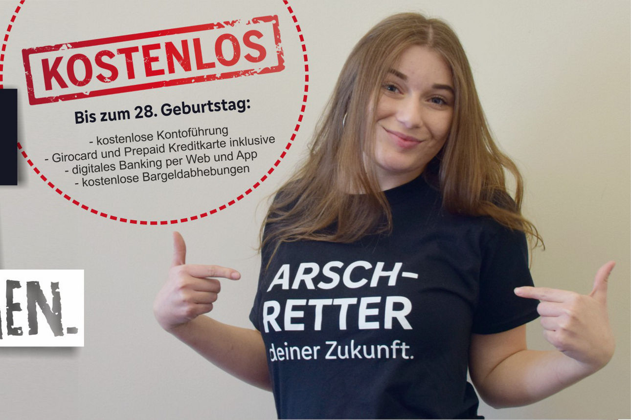 Unsere Mitarbeiterin Jessi mit einem unserer Arschretter T-Shirts