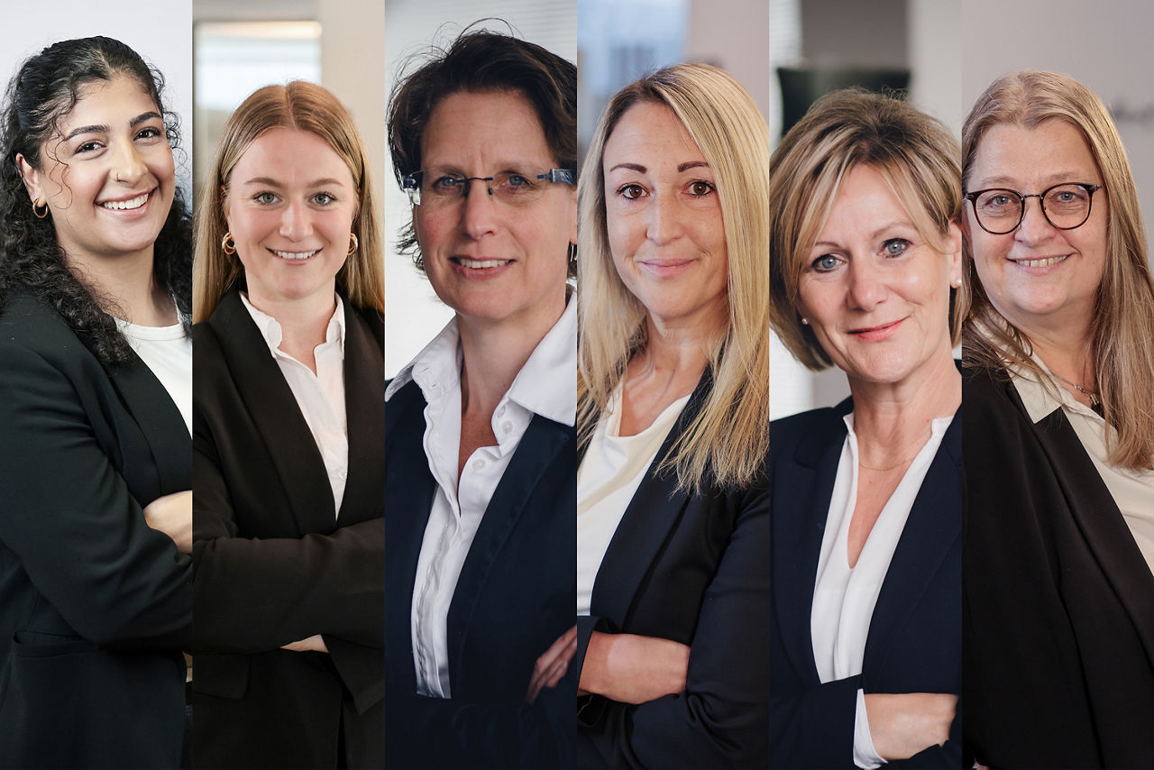 Eine Bildcollage der Portraits der Private Banking Assistenzen