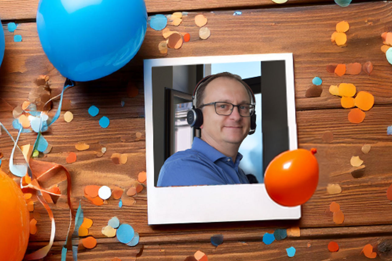 Polaroid mit Denny Teichmann und Luftballons