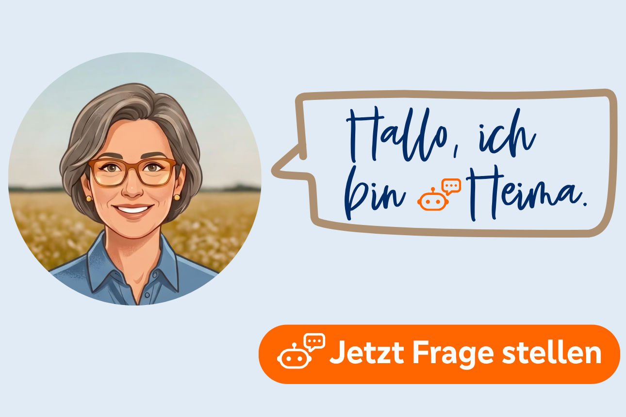 KI-generierte Illustration eines lächelnden Porträts mit Brille vor einem Feldhintergrund in warmen Farben.