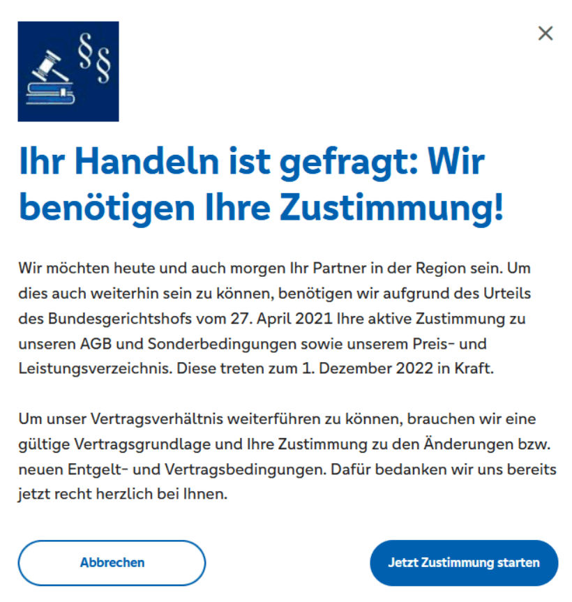 Ansicht eines Hinweis-Overlay