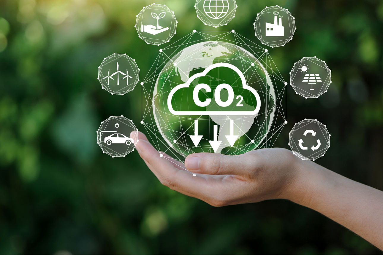 Konzept zur Reduzierung der CO2-Emissionen für Umweltschutz, globale Erwärmung, nachhaltige Entwicklung