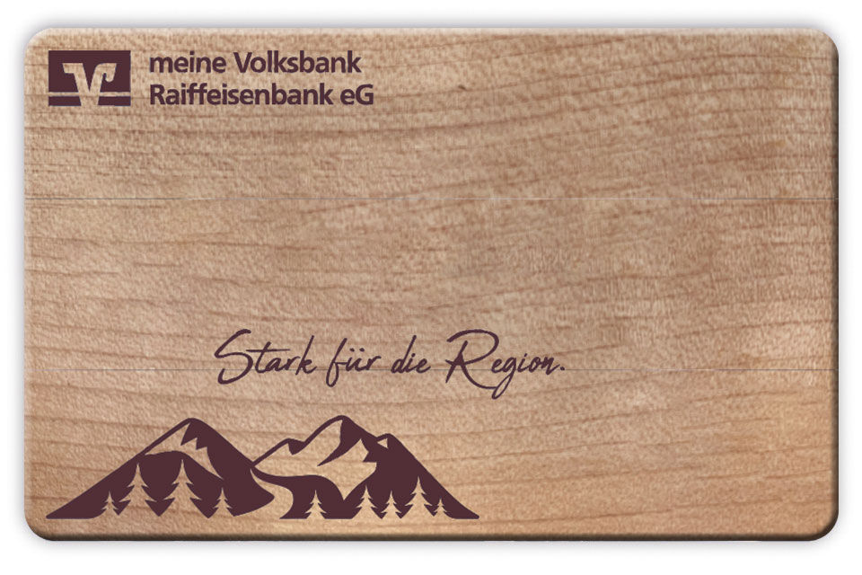 Kreditkartenabbildung Holzkarte als Mastercard