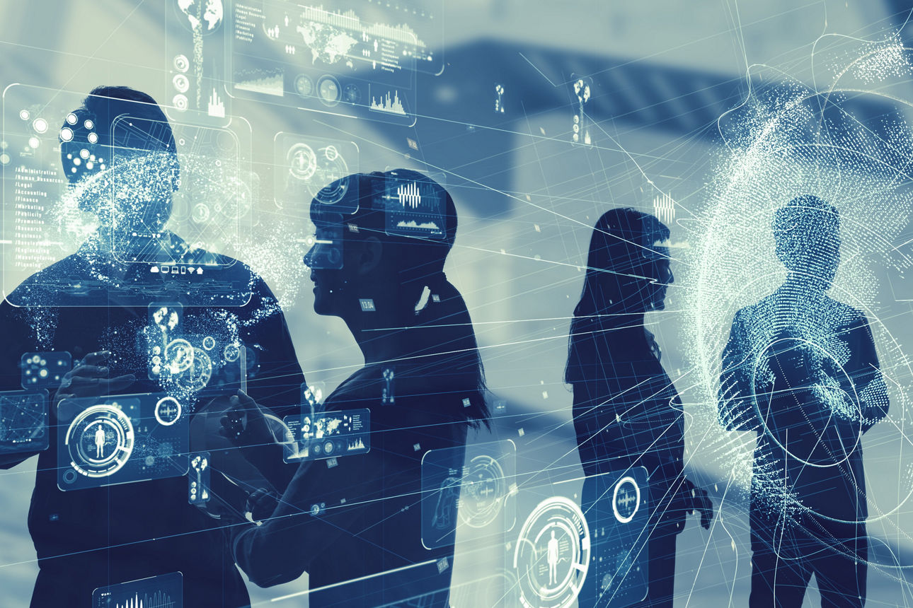 Business and technology concept. Group of engineer.