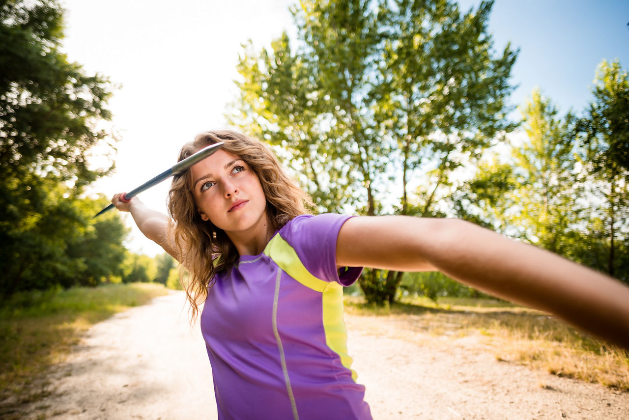 Eins Sportlerin beim Training