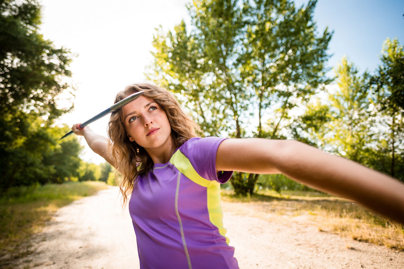 Eins Sportlerin beim Training