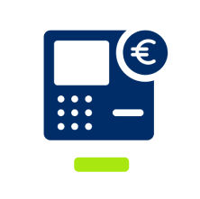 Icon symbolisiert Geldautomat 