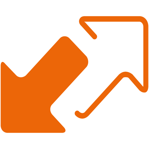 Abbildung zweier Pfeile, die in entgegengesetzte Richtung zeigen