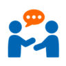 Icon zwei Personen und eine Sprechnblase