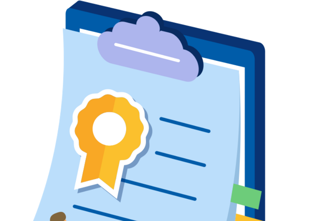 Illustrations eines Zertifikats