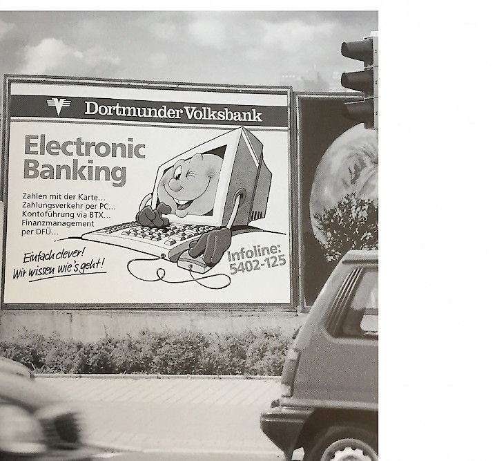 Plakatwerbung für das electronic Banking